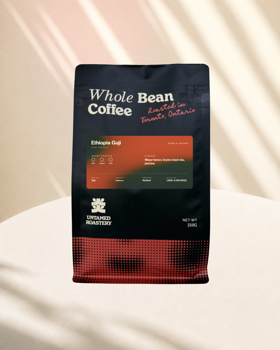 Ethiopia Guji whole bean coffee bag