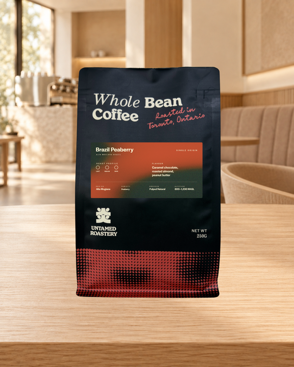 Brazil Peaberry whole bean coffee bag